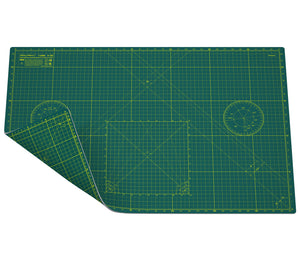 Shiny Merry - A1 90x60cm (36"x24") DIY Craft PVC Inch & Metric Self Healing Cutting Mat-Green/Green