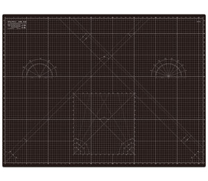 Shiny Merry - A0 120x90cm (48"x36") DIY Craft PVC Inch & Metric Self Healing Cutting Mat-Black/Gray