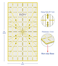 Load image into Gallery viewer, Shiny Merry 6 x 12 inch Non Slip Acrylic Quilting Ruler for Patchwork, Sewing Yellow and Black Template Lines
