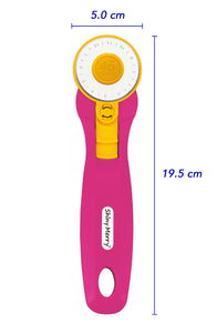 Shiny Merry - 45 mm Rotary Cutter for Fabric, Leather, Crafting, Sewing, Quilting, Fabric Rotary Cutter Perfect for Left & Right Hand -PINK