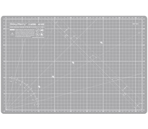 Shiny Merry - A3 45x30cm (18"x12") DIY Craft PVC Inch & Metric Self Healing Cutting Mat-Black / Gray