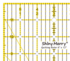 Shiny Merry 6 x 12 inch Non Slip Acrylic Quilting Ruler for Patchwork, Sewing Yellow and Black Template Lines