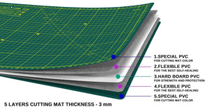 Shiny Merry - A3 45x30cm (18"x12") DIY Craft PVC Inch & Metric Self Healing Cutting Mat-Green / Green