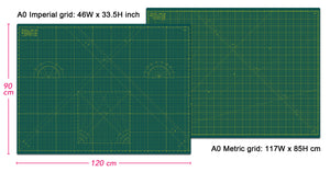 Shiny Merry - A0 120x90cm( 48"x36") DIY Craft PVC Inch & Metric Self Healing Cutting Mat-Green/Green