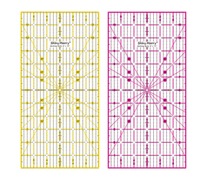 Shiny Merry 6 x 12 inch Non Slip Acrylic Quilting Ruler for Patchwork, Sewing Yellow and Black Template Lines