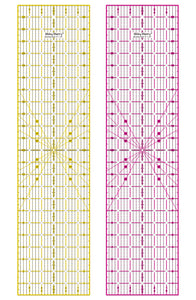 Shiny Merry 6 x 24 inch Transparent Non-Slip Acrylic Quilting Ruler for Precision Cutting, Crafts with Yellow and Black Template Lines