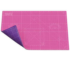 Shiny Merry - A1 90x60cm (36"x24") DIY Craft PVC Inch & Metric Self Healing Cutting Mat-Pink/Purple