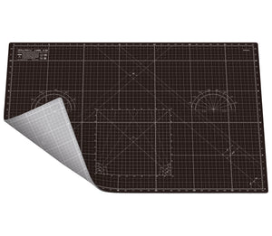 Shiny Merry - A1 90x60cm (36"x24") DIY Craft PVC Inch & Metric Self Healing Cutting Mat-Black/Gray