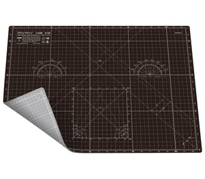 Shiny Merry - A2 60x45cm (24"x18") DIY Craft PVC Inch & Metric Self Healing Cutting Mat-Black/Gray