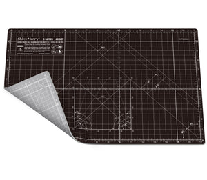 Shiny Merry - A3 45x30cm (18"x12") DIY Craft PVC Inch & Metric Self Healing Cutting Mat-Black / Gray