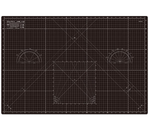 Shiny Merry - A1 90x60cm (36"x24") DIY Craft PVC Inch & Metric Self Healing Cutting Mat-Black/Gray