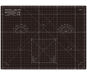 Shiny Merry - A2 60x45cm (24"x18") DIY Craft PVC Inch & Metric Self Healing Cutting Mat-Black/Gray