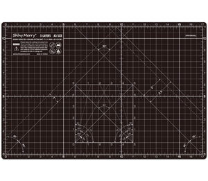 Shiny Merry - A3 45x30cm (18"x12") DIY Craft PVC Inch & Metric Self Healing Cutting Mat-Black / Gray