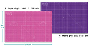 Shiny Merry - A1 90x60cm (36"x24") DIY Craft PVC Inch & Metric Self Healing Cutting Mat-Pink/Purple